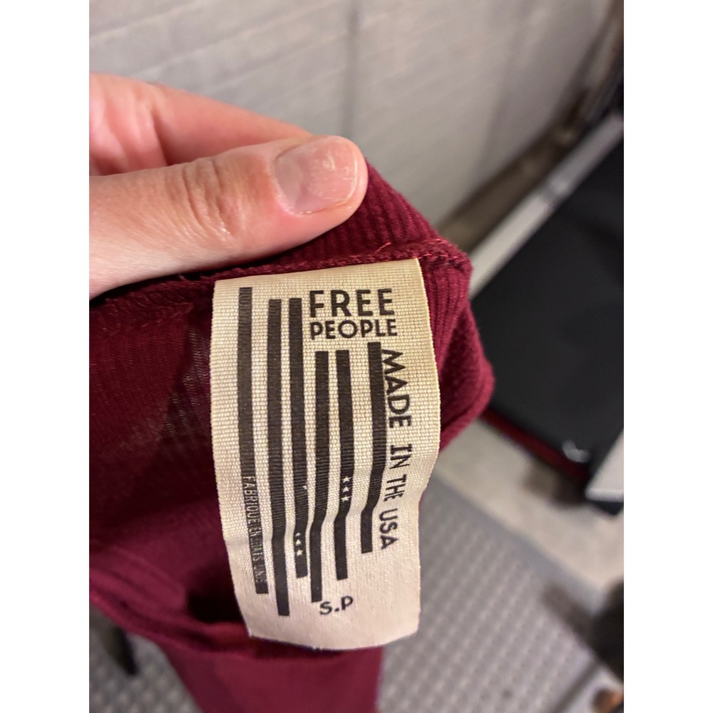 Free People Womens Ribbed High Neck Racerback Swing Tank Top Burgundy Small - Picture 3 of 4